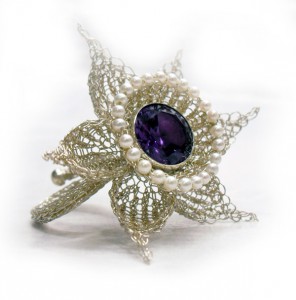 Flower Ring Silber Amethyst